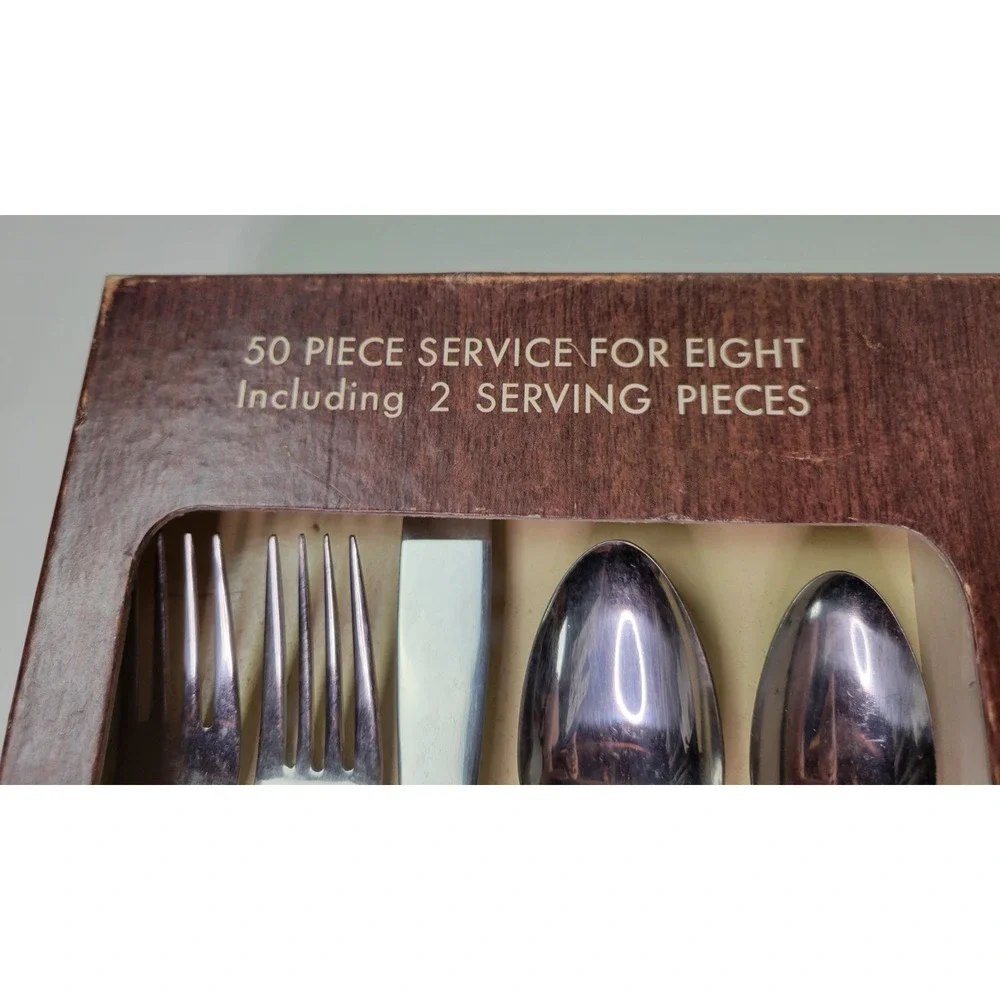 Vintage NIB Continental Gypsy Stainless Flatware 50pc‎ Service 8 Settings Japan
